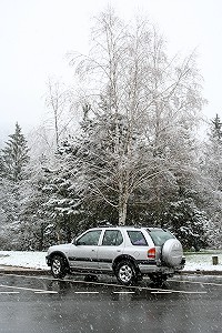 Schneegestöber in Frankreich